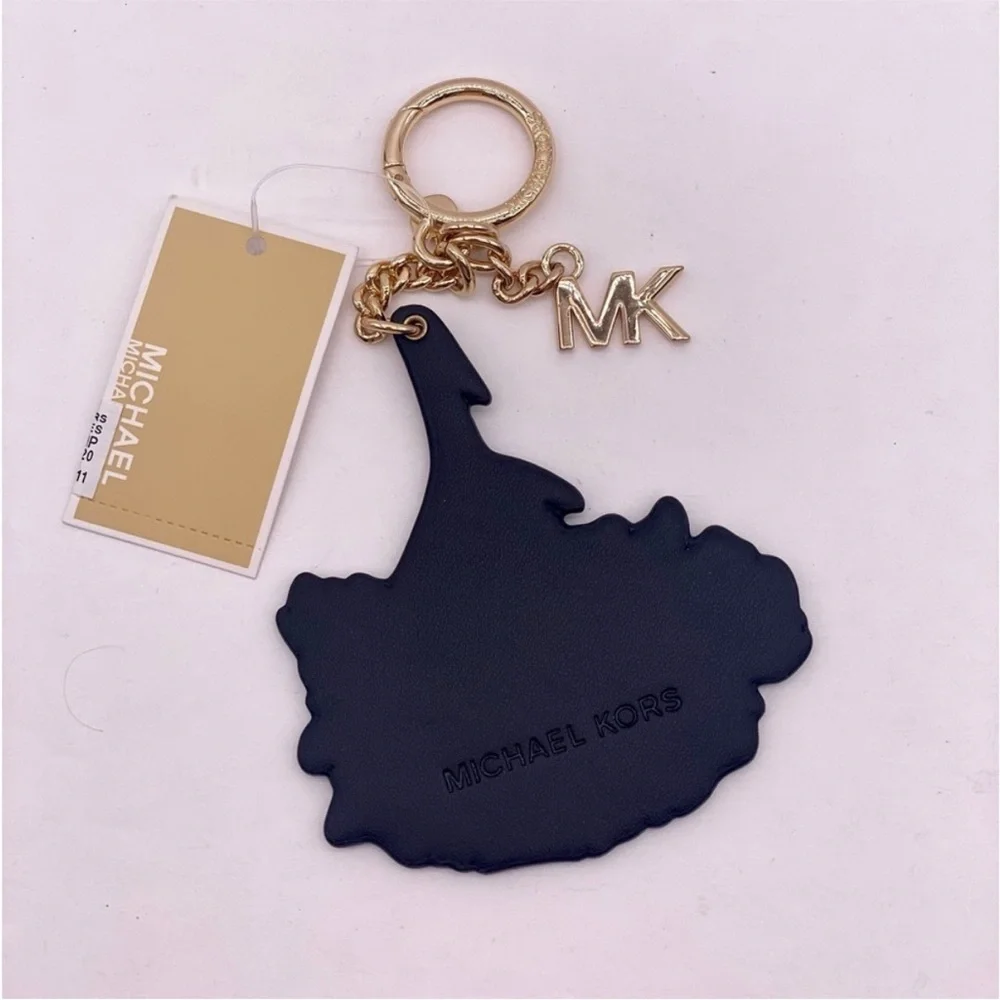 Michael Kors Red and Green Floral Key Holder Bag Charm